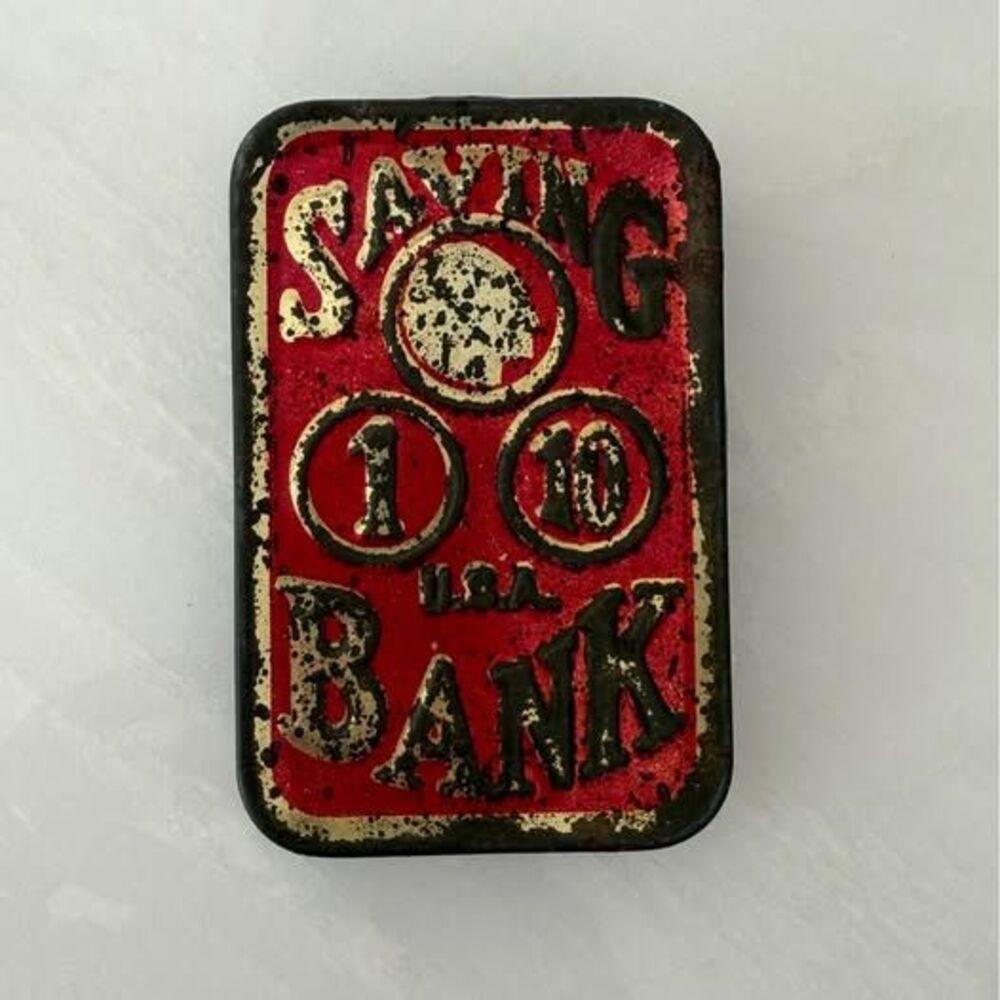 Vintage 1930’s  Indian Head Saving Bank Coin Tin